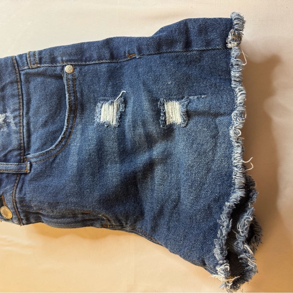 Art Class, Blue Denim (XL) Jean Shorts Distressed Frayed Hem, Girl’s Clothing - Picture 9 of 10